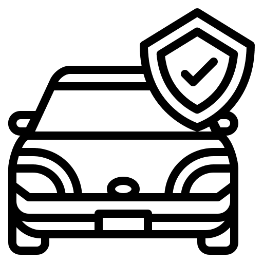 Car insurance vehicle protection shield icon