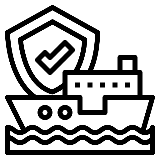 Logistics delivery security insurance sea icon