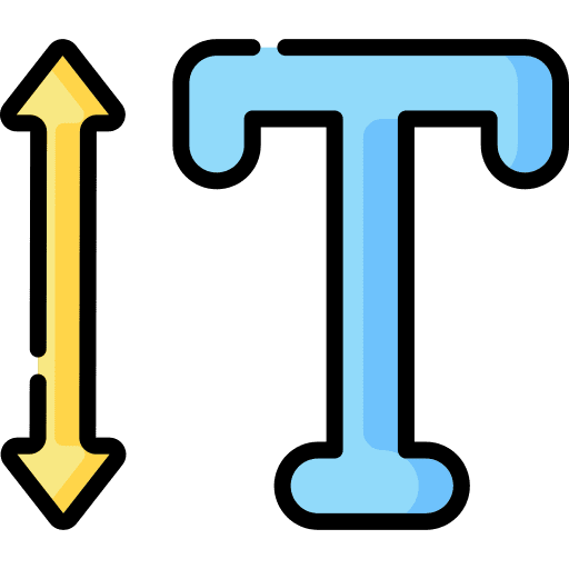 Vertical interface scale text edition icon