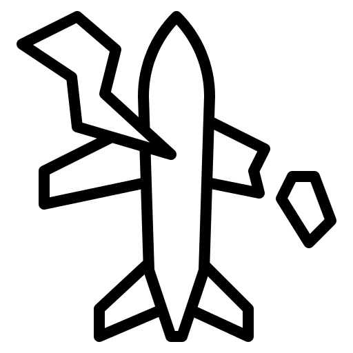 Accident insurance plane flight icon