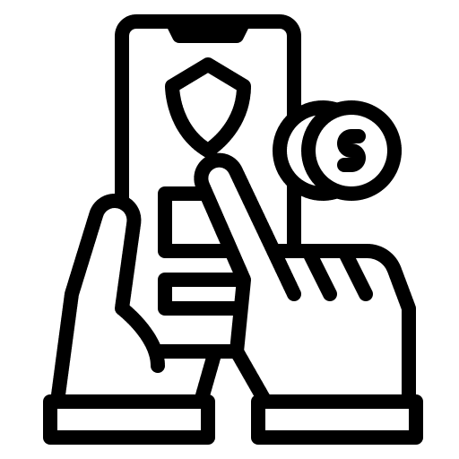 Insurance accident shield phone icon