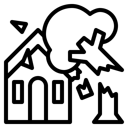 Natural disaster dangerous insurance tree icon