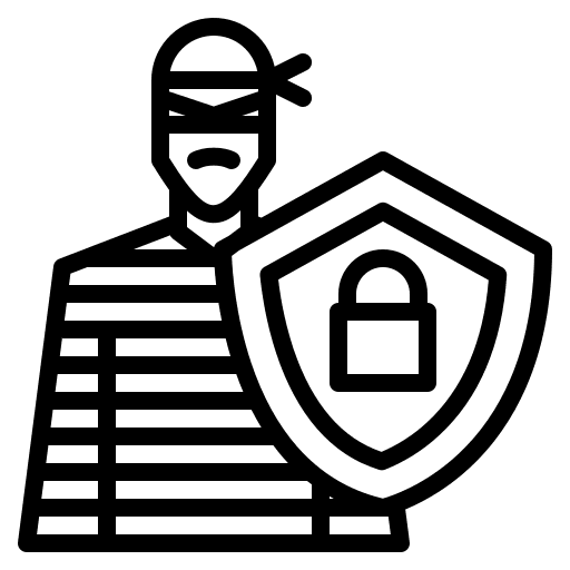 Robbery security insurance robber icon