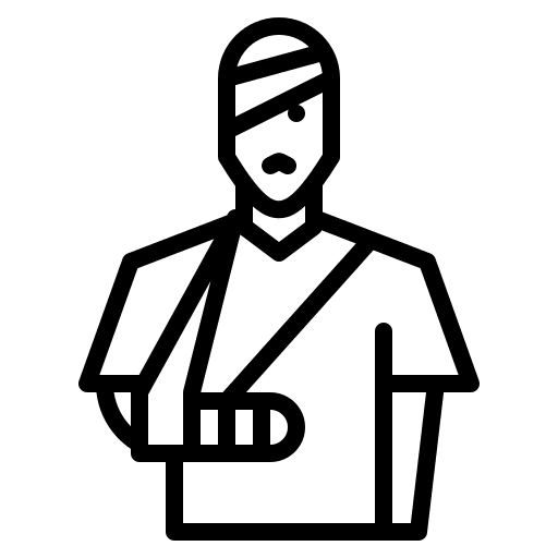 Wounded accident security protection icon