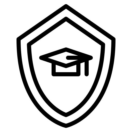 Insurance safe protection graduation icon