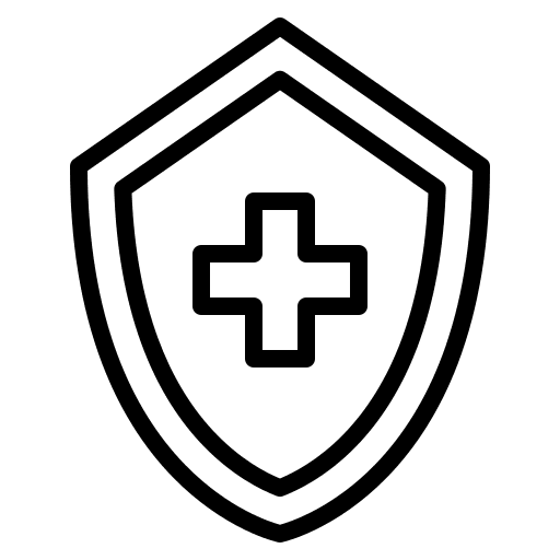 Medical insurance safe medical insurance shield icon