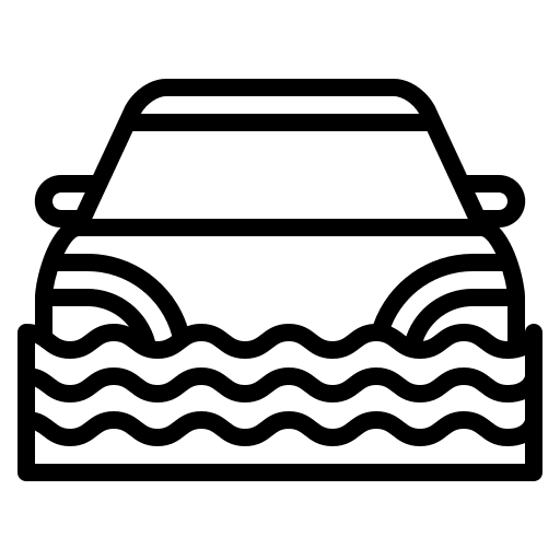 Natural disaster car natural disaster transportation icon