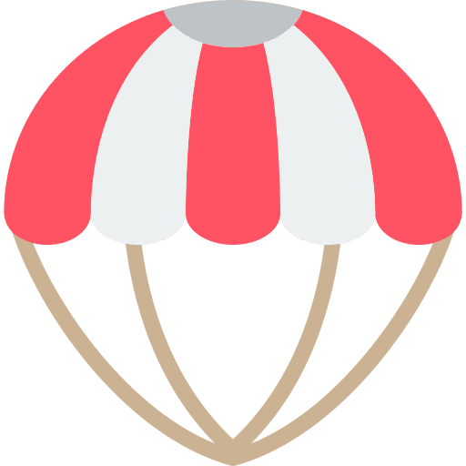 Parachute save jump glide icon Parachute save jump glide icon