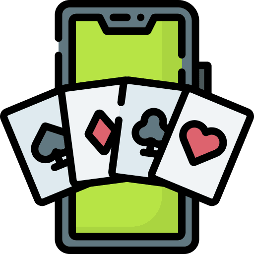 Playing cards entertainment telephone online icon Playing cards entertainment telephone online icon