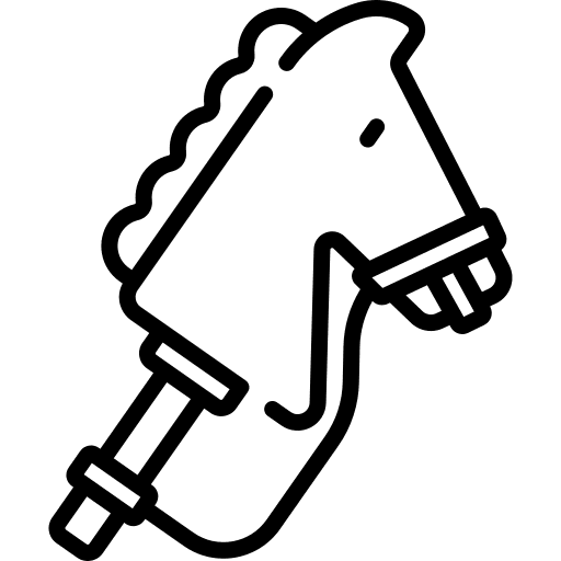 Horse stick horse horse child icon