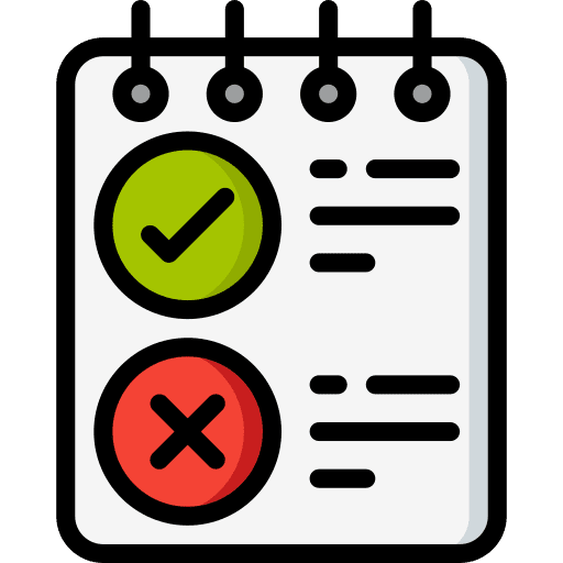 Check list tasks criteria cross icon