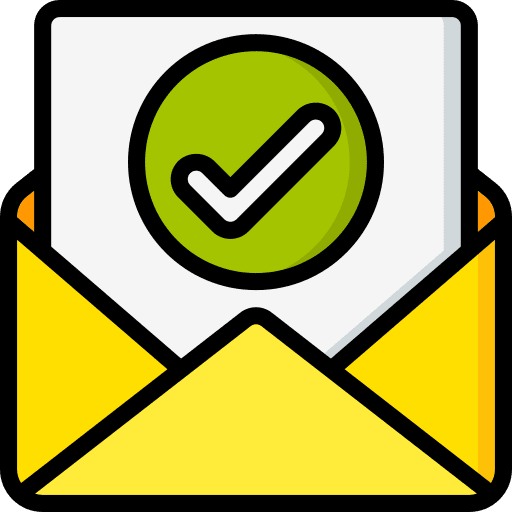 Email tick email document icon