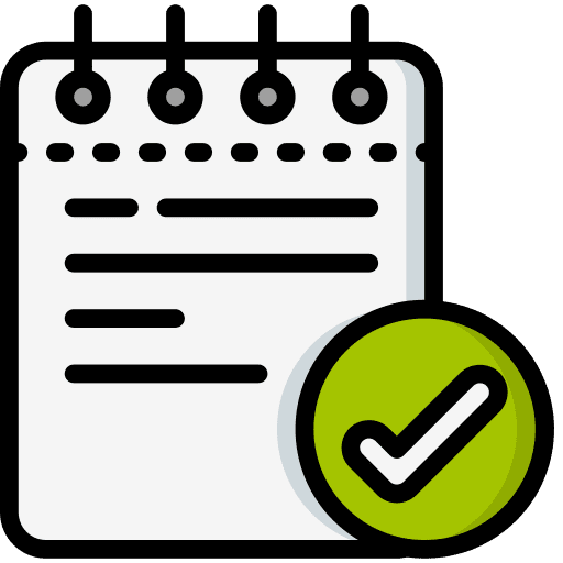 Notepad list check list criteria icon