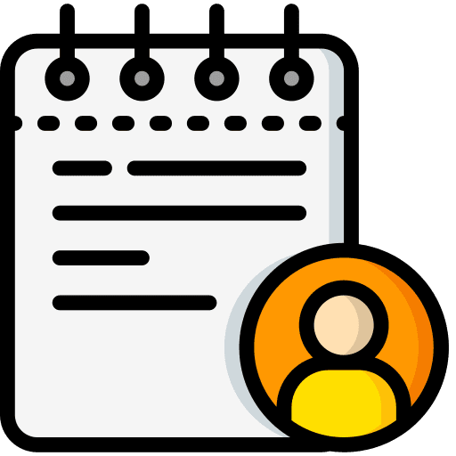 Notes project checklist personal information icon