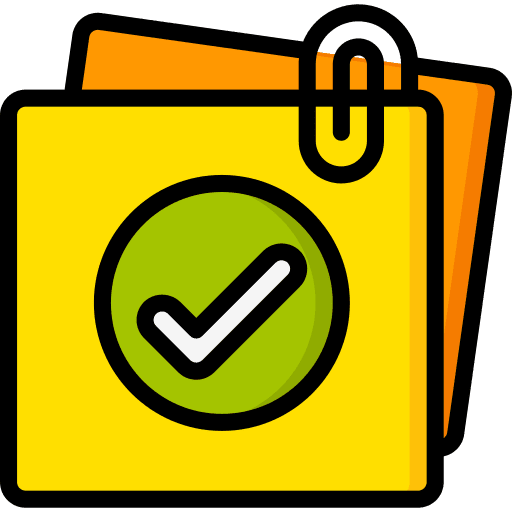 Sticky notes tick reminder school material icon