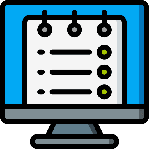 Desktop computer check list document criteria icon