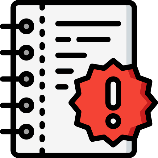 Notepad notepad page warning icon