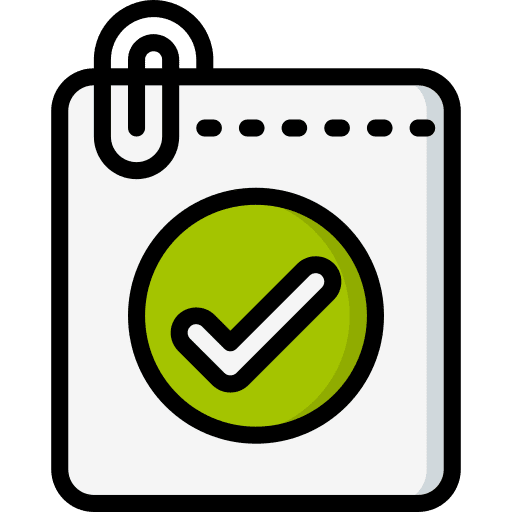 Tick notebook notepad notes icon