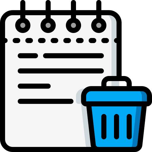 Trash can trash can delete notepad icon