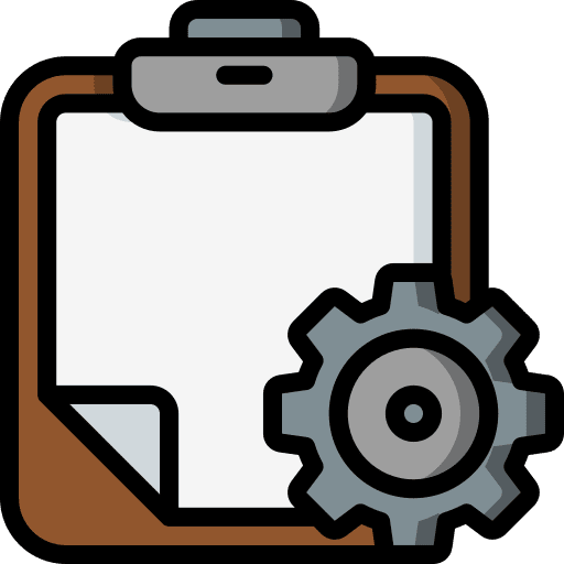 Clipboard gear checklist miscellaneous icon
