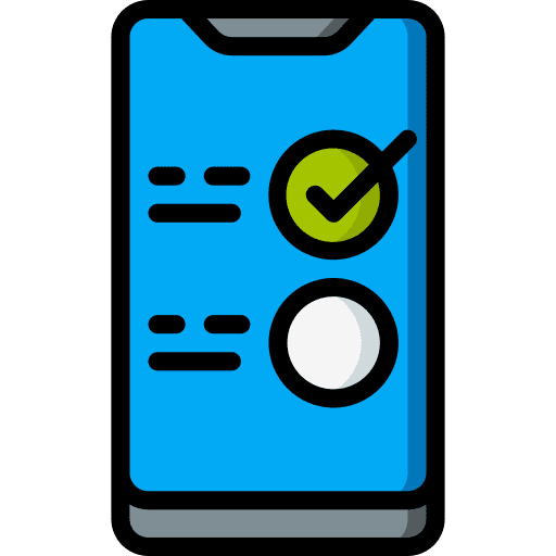 Smartphone ui check list smartphone icon