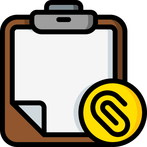 Clipboard files and folders school material post it icon