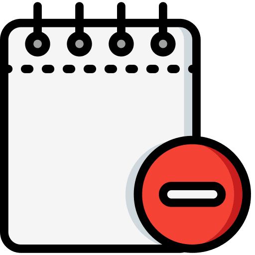 Notepad note symbol remove icon