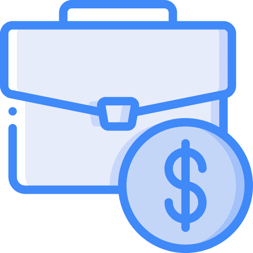 Briefcase money dollar cash icon