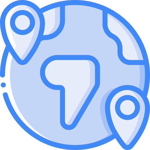 International relations planet globe maps and location icon