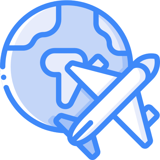 Plane travelling tour world icon