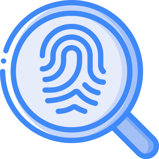 Criminology security fingerprint investigation icon