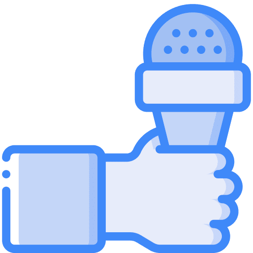 Journalism interviewer microphone communications icon
