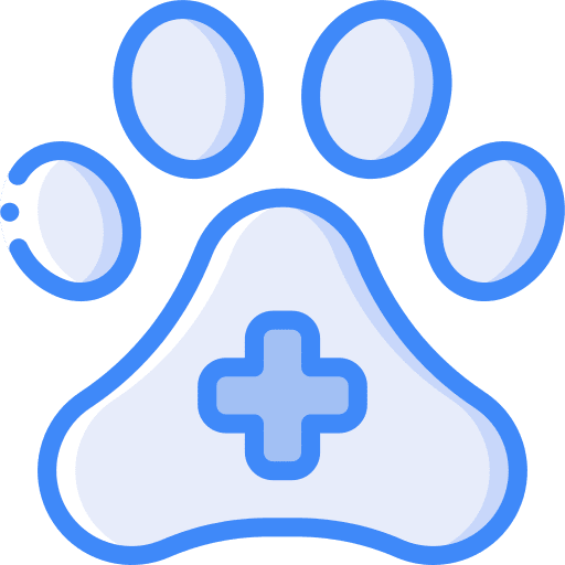 Paw pets paw medical icon