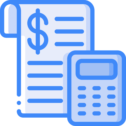 Document calculator maths business and finance icon