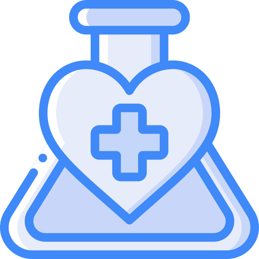 Flask chemicals heart flask icon