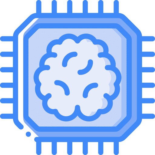 Artificial intelligence design chip electronics icon