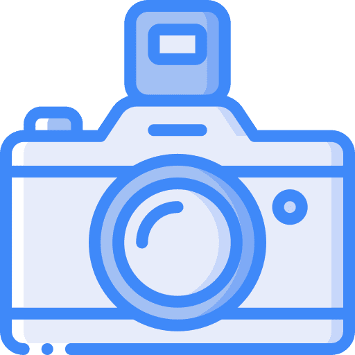 Camera image hobbies and free time flash icon