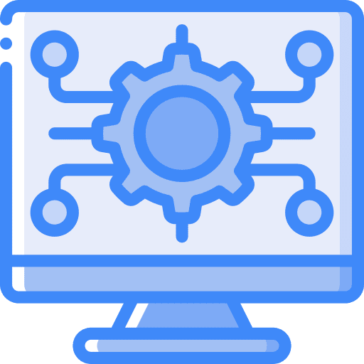 Computer technology seo and web gear icon