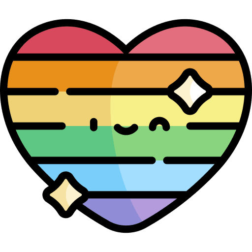 Heart pride love and romance rainbow flag icon