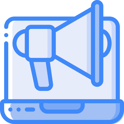 Megaphone advertising speaker laptop icon