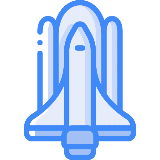 Rocket space science travel icon