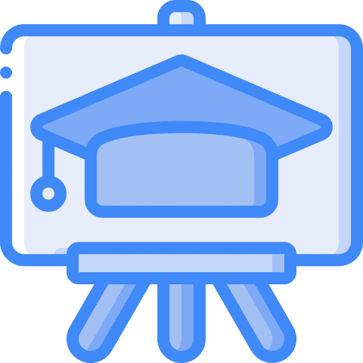 Whiteboard teach learn mortarboard icon