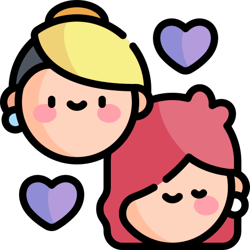 Lesbian heart pride woman icon