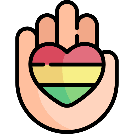 Love hand love and romance rainbow flag icon Love hand love and romance rainbow flag icon