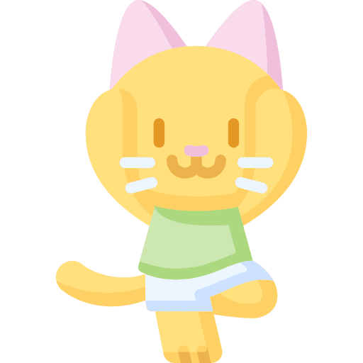 Yoga cat meditation people icon