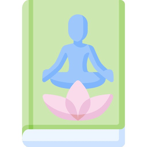 Yoga study wellness literature icon Yoga study wellness literature icon