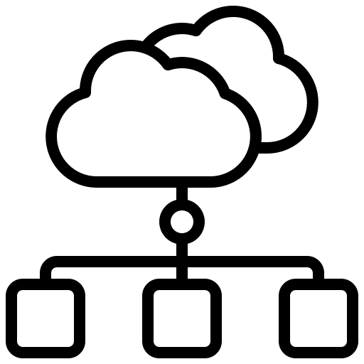 Algorithm cloud communications connection icon Algorithm cloud communications connection icon