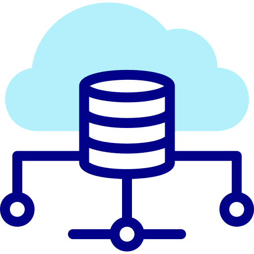 Cloud database infrastructure database cloud database icon