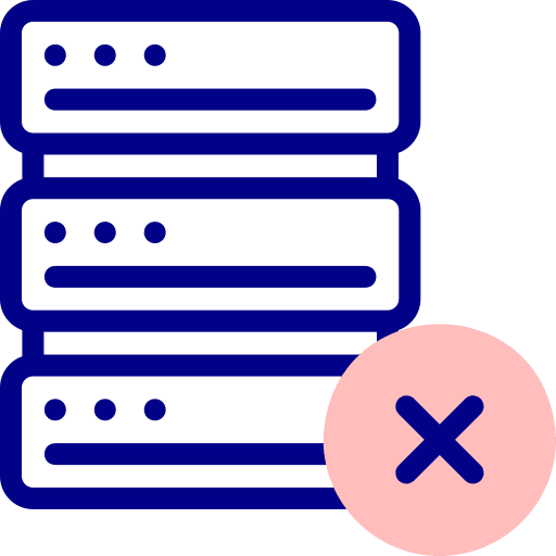 Server fail network storage icon