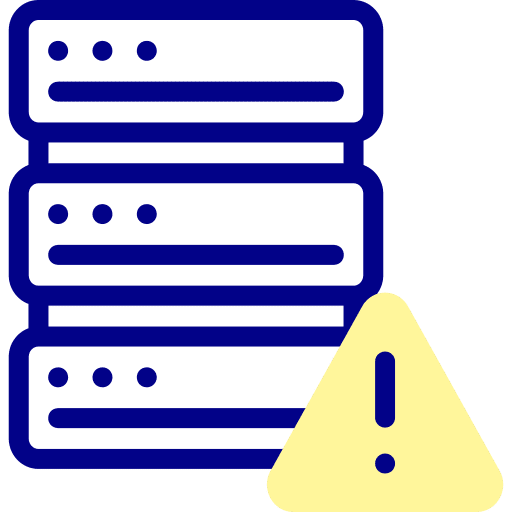 Server fault attention server icon Server fault attention server icon